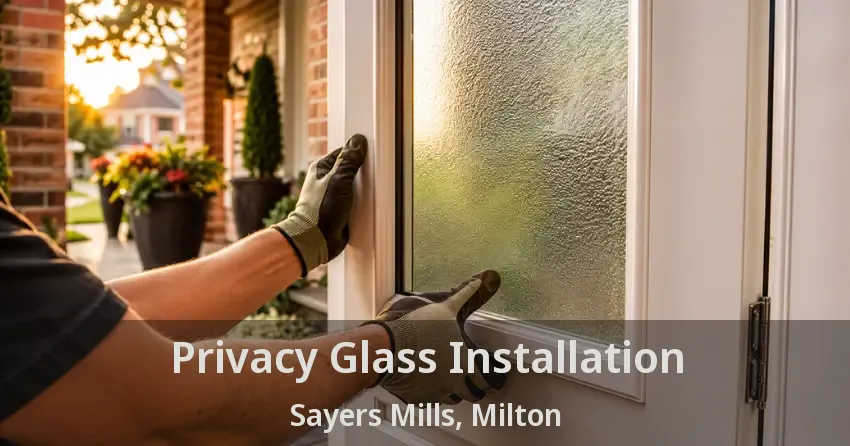 Privacy Glass Installation Sayers Mills, Milton - ON
