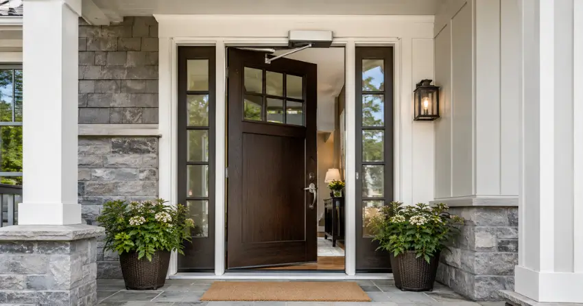 residential automatic door opener installed on exterior entry door in Beaty, Milton