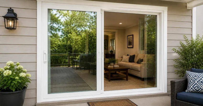 new patio door replacement installed in Esquesing, Milton home