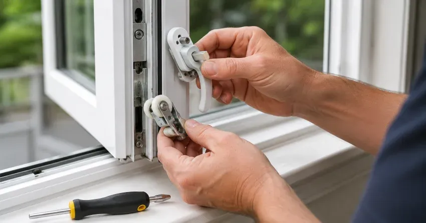 technician performing broken window repair Esquesing, Milton on a sliding window